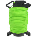 Neon green Atwood Rope Ready Rope Micro for camping and hiking by onethiefsurplus, shown coiled and ready for outdoor use.