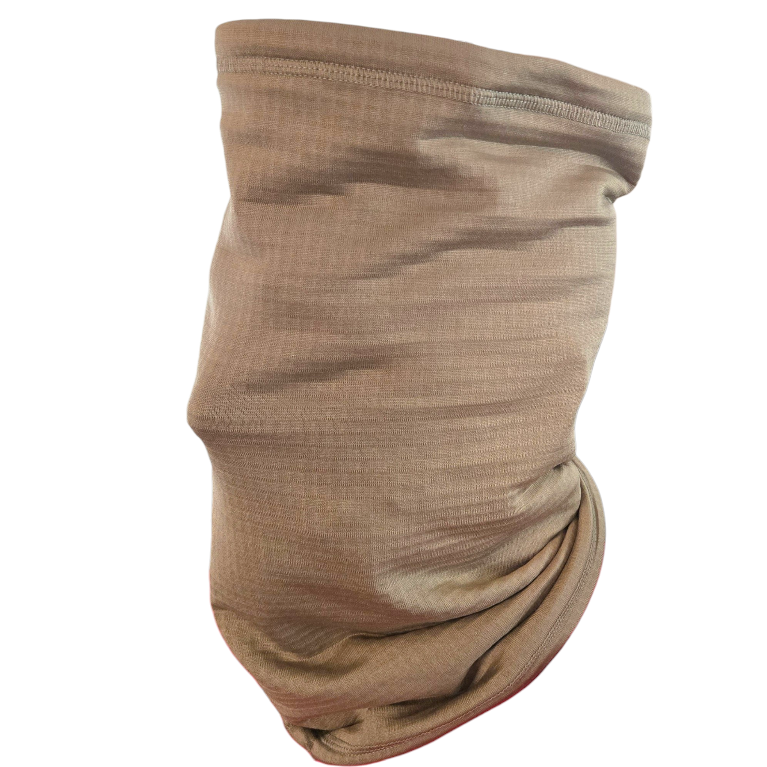 USGI Tan Grid Fleece Neck Gaiter for camping and hiking by onethiefsurplus, showing the tan grid fleece fabric and versatile neck cover.