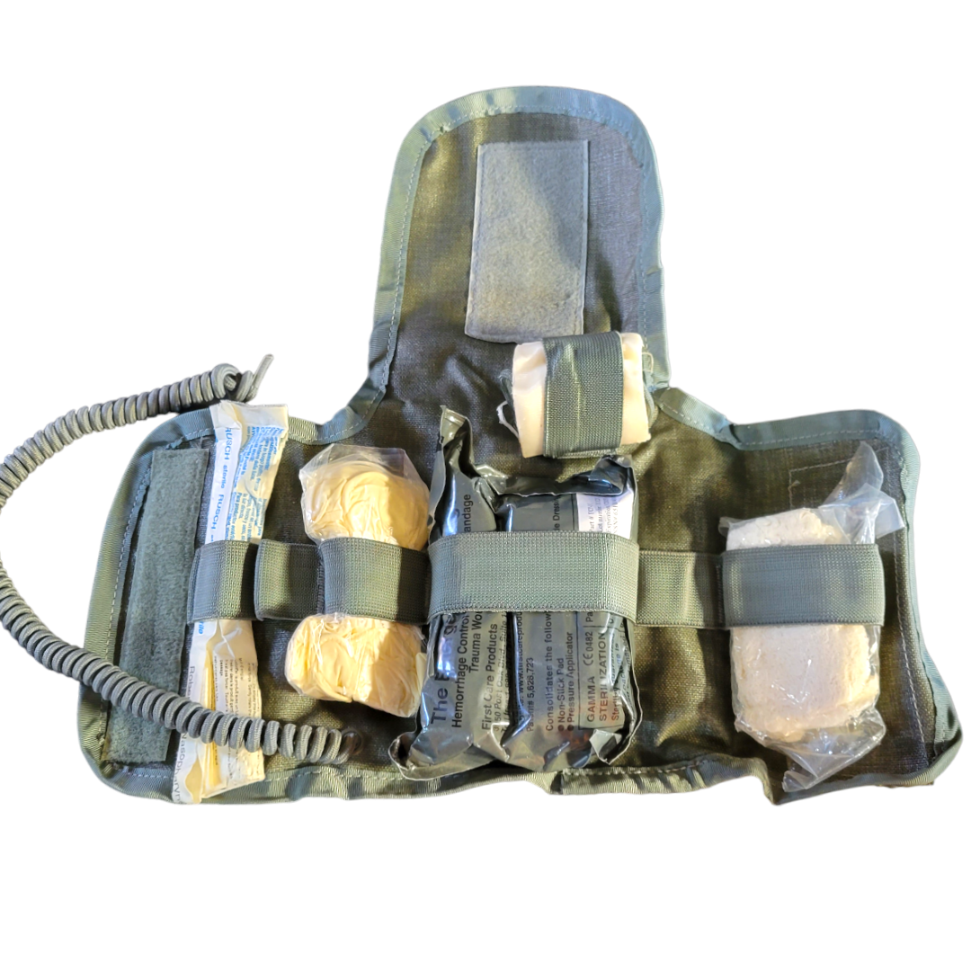 Onethiefsurplus IFAK pouch with insert and medical supplies for emergency first aid kit storage.