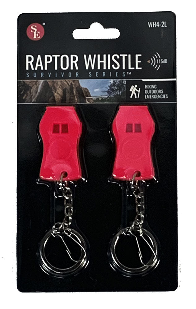 Pair of 115dB Raptor Whistles from onethiefsurplus, loud sporting goods whistles with durable plastic construction.