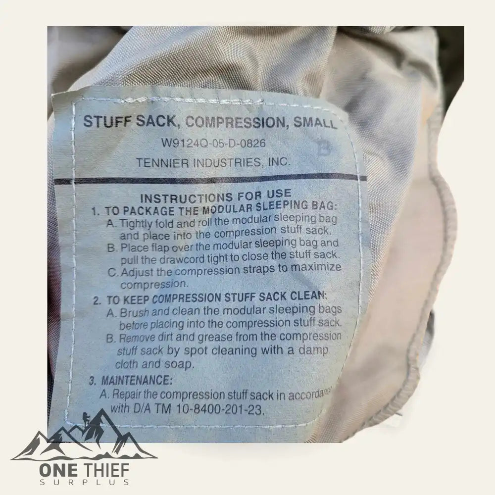 Tennier Industries Modular Sleep System stuff sacks in black, designed for secure storage and organization of sleeping gear.