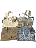 USGI Bandoleer in various camouflage patterns, military-style ammo holder with multiple pouches, onethiefsurplus brand.