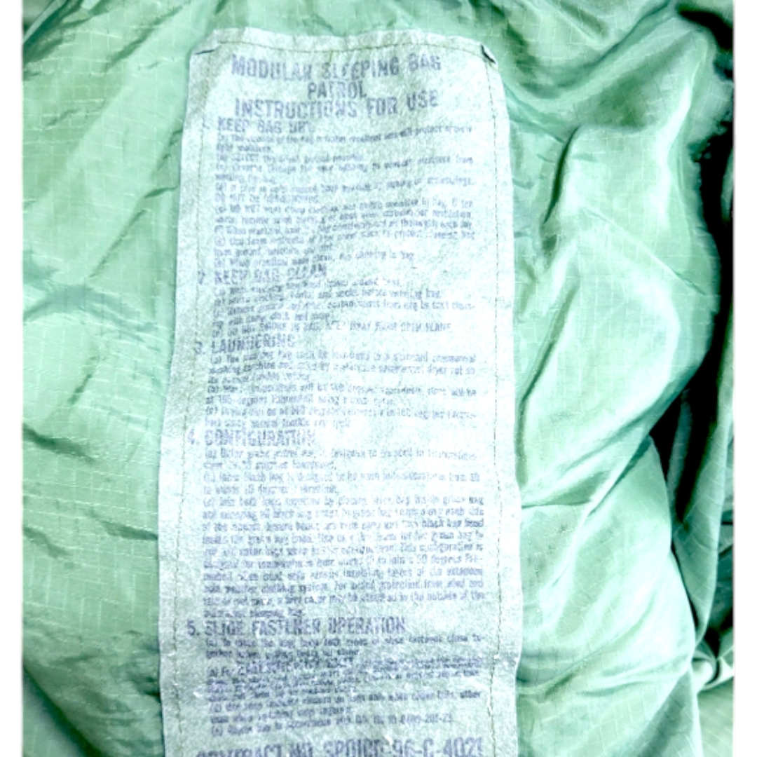 USGI MSS Patrol Sleeping Bag by onethiefsurplus, military-style sleeping bag with durable fabric and compact design for outdoor use.