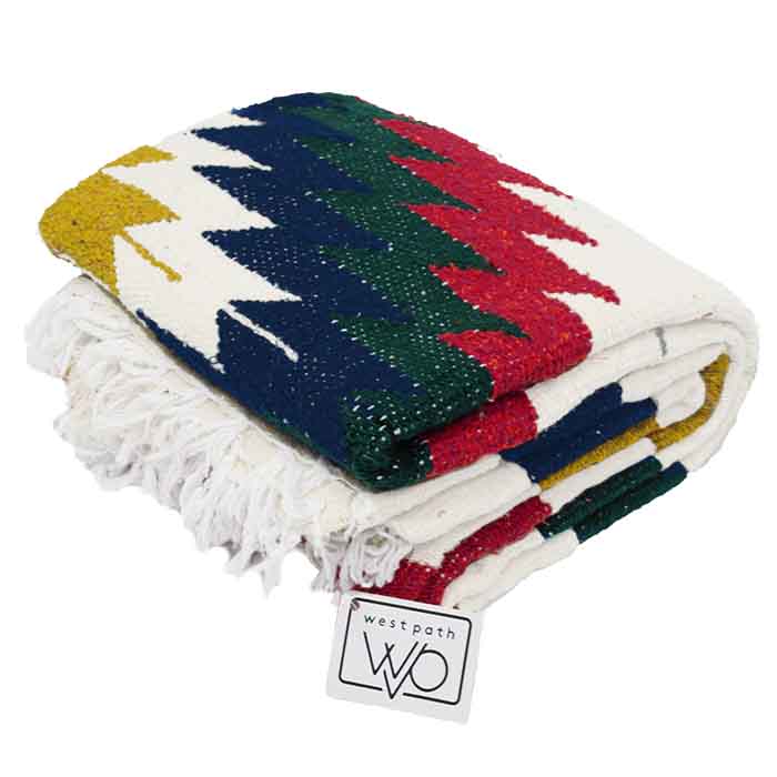 White Fiesta Diamond Blanket - OVERLANDERS Outfitter