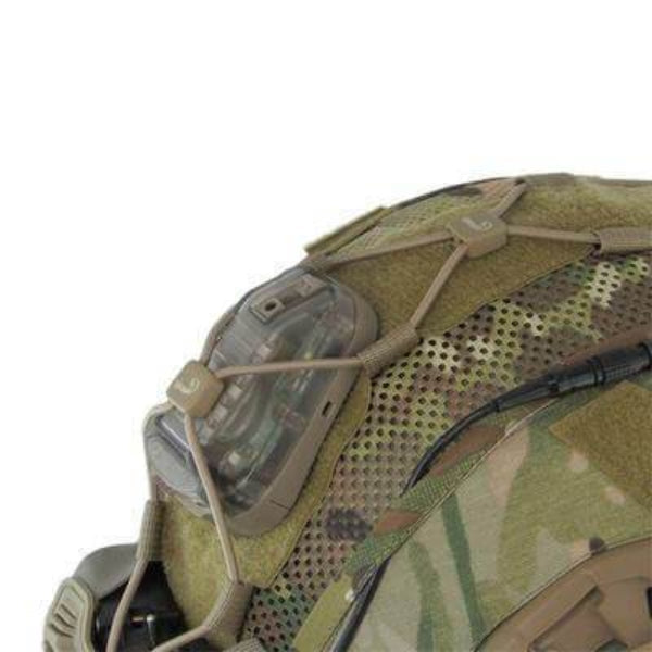HCC Tactical Ops-Core GEN4 FAST series helmet cover in foliage green on a tactical helmet for military or tactical use.
