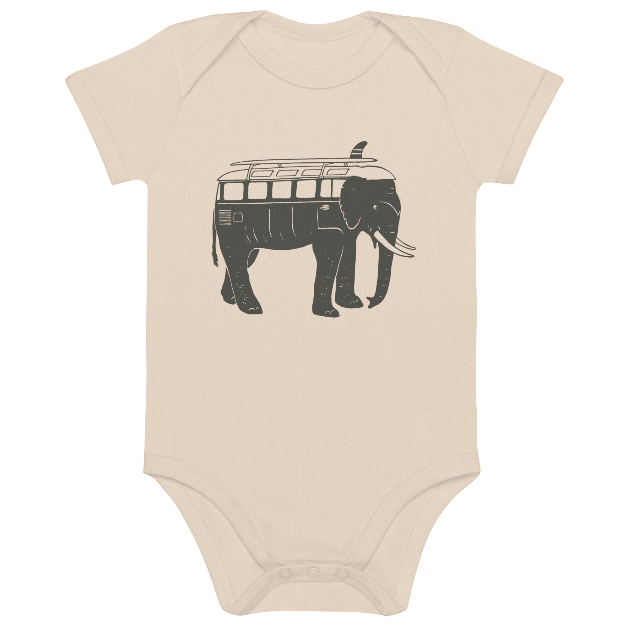Easy Ride Elephant Organic Cotton Baby Bodysuit - OVERLANDERS Outfitter