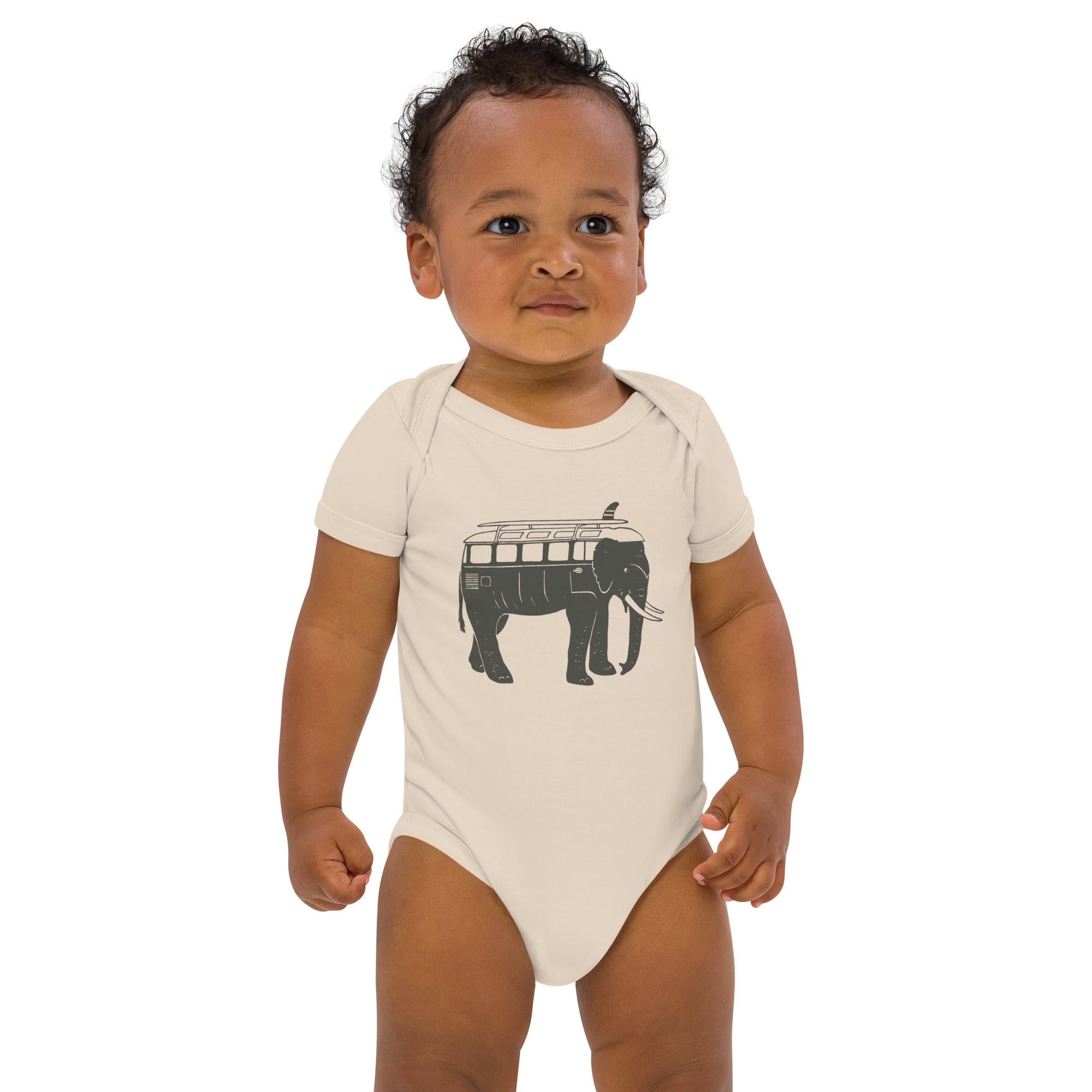 Easy Ride Elephant Organic Cotton Baby Bodysuit - OVERLANDERS Outfitter