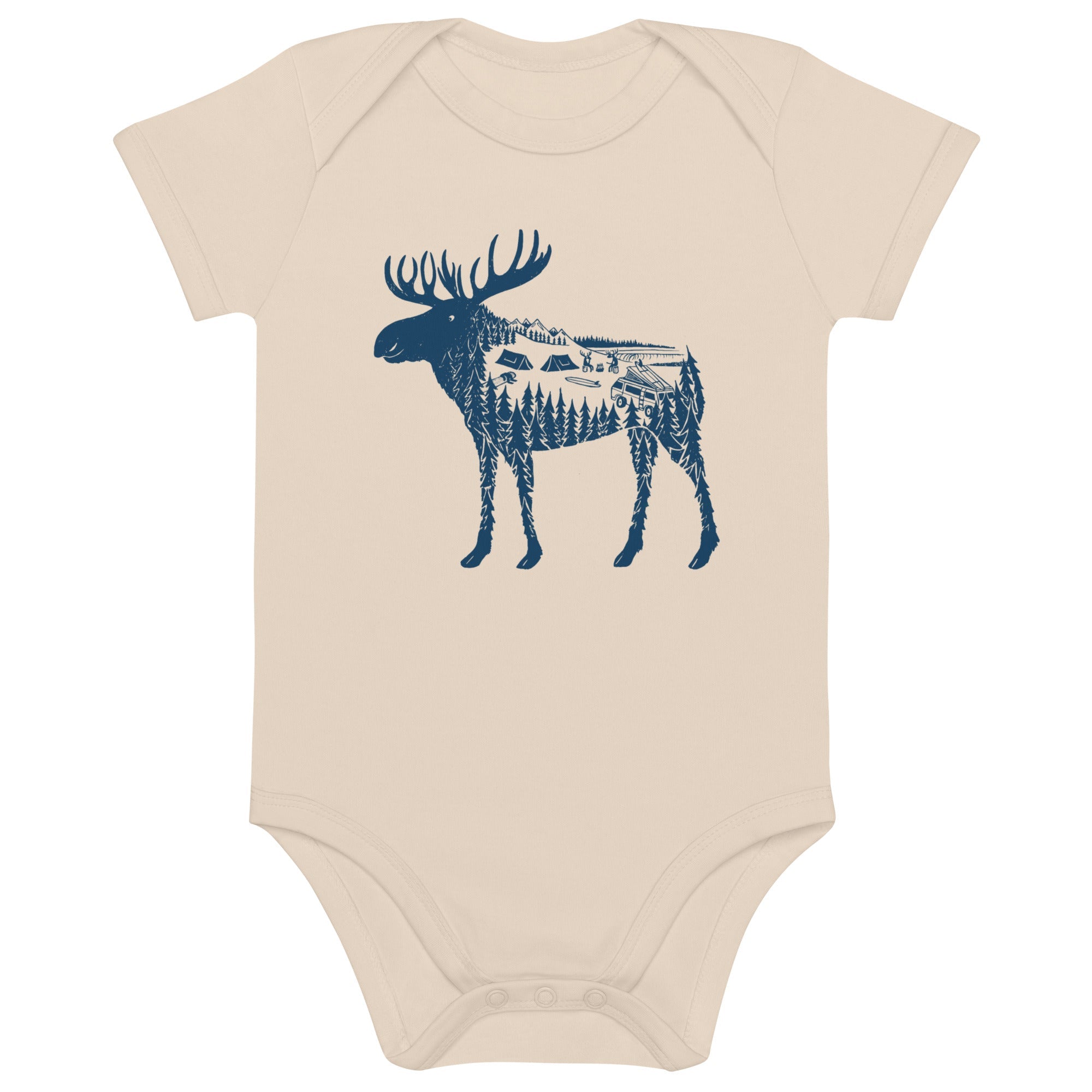 Moose Meet-Up Organic Cotton Baby Bodysuit - OVERLANDERS Outfitter