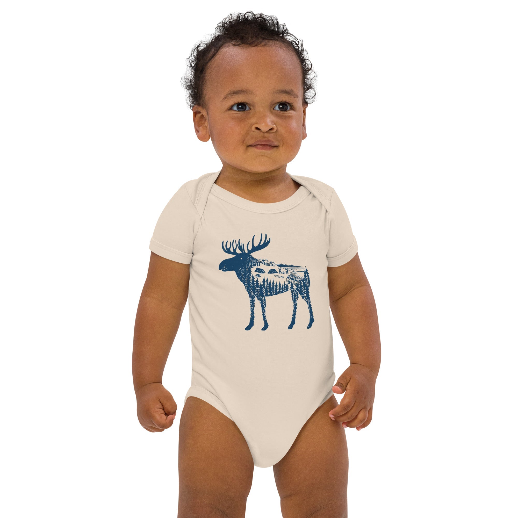 Moose Meet-Up Organic Cotton Baby Bodysuit - OVERLANDERS Outfitter
