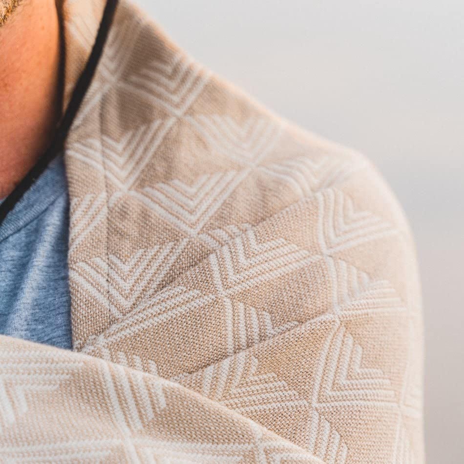 Organic Throw Blanket - Tan & Beige - OVERLANDERS Outfitter