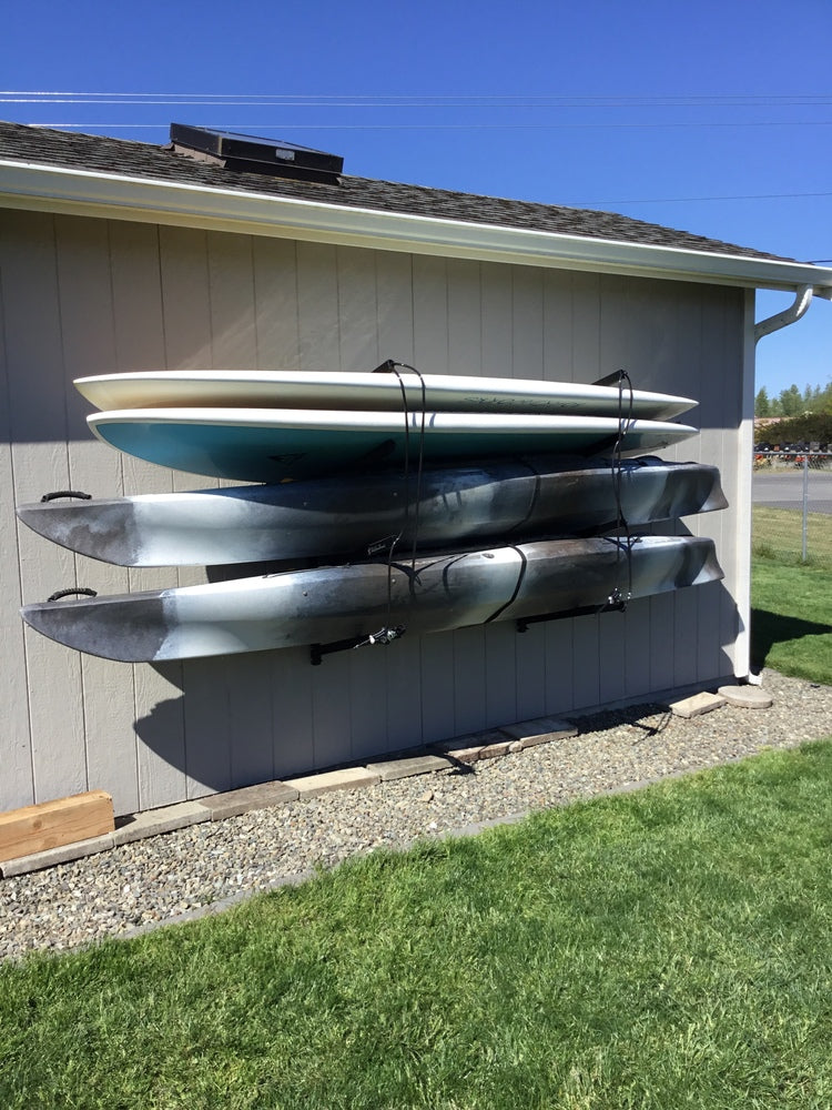 Outdoor Wall Rack |  46 Inch Adjustable Height | Kayak & SUP - OVERLANDERS Outfitter