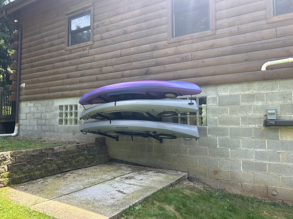 Outdoor Wall Rack |  46 Inch Adjustable Height | Kayak & SUP - OVERLANDERS Outfitter