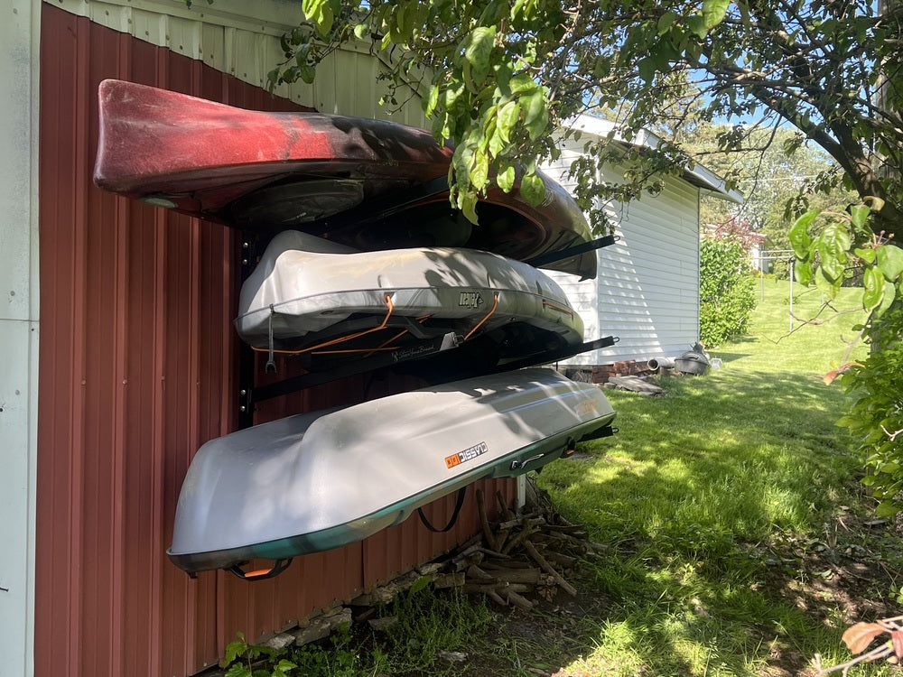Outdoor Wall Rack |  46 Inch Adjustable Height | Kayak & SUP - OVERLANDERS Outfitter