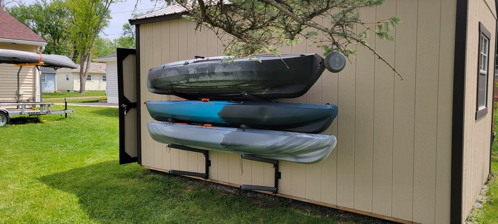 Outdoor Wall Rack |  46 Inch Adjustable Height | Kayak & SUP - OVERLANDERS Outfitter