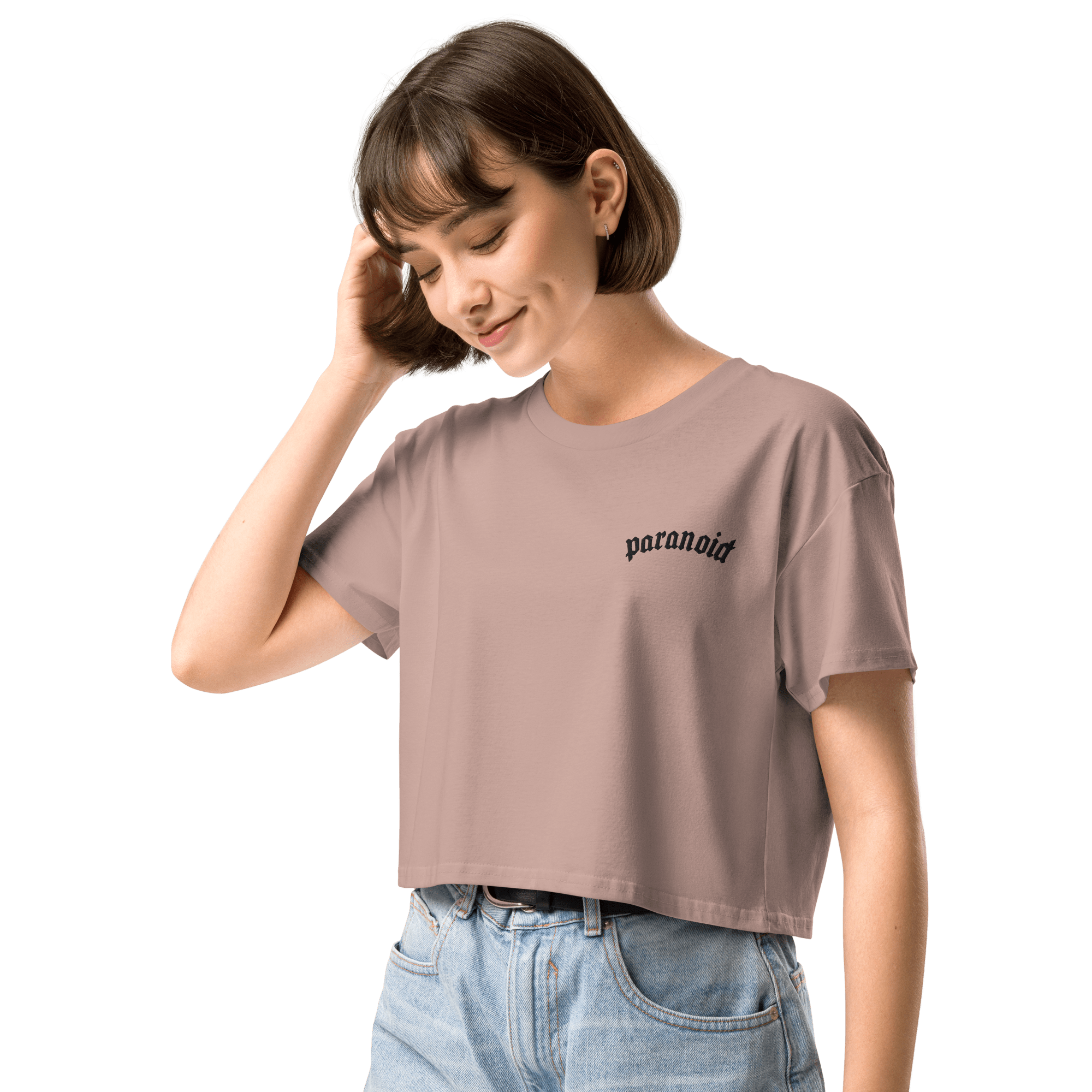 Paranoid Embroidered Crop Top