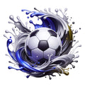 Watercolor Soccer Ball and Splash Fabric Panel 5 - OVERLANDERS Outfitter
