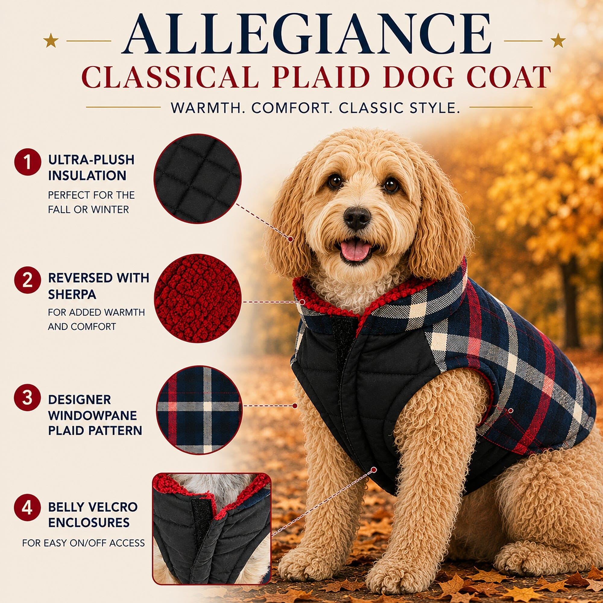 Pet Life ®  'Allegiance' Classical Insulated Plaid Fashion Dog Jacket - OVERLANDERS Outfitter