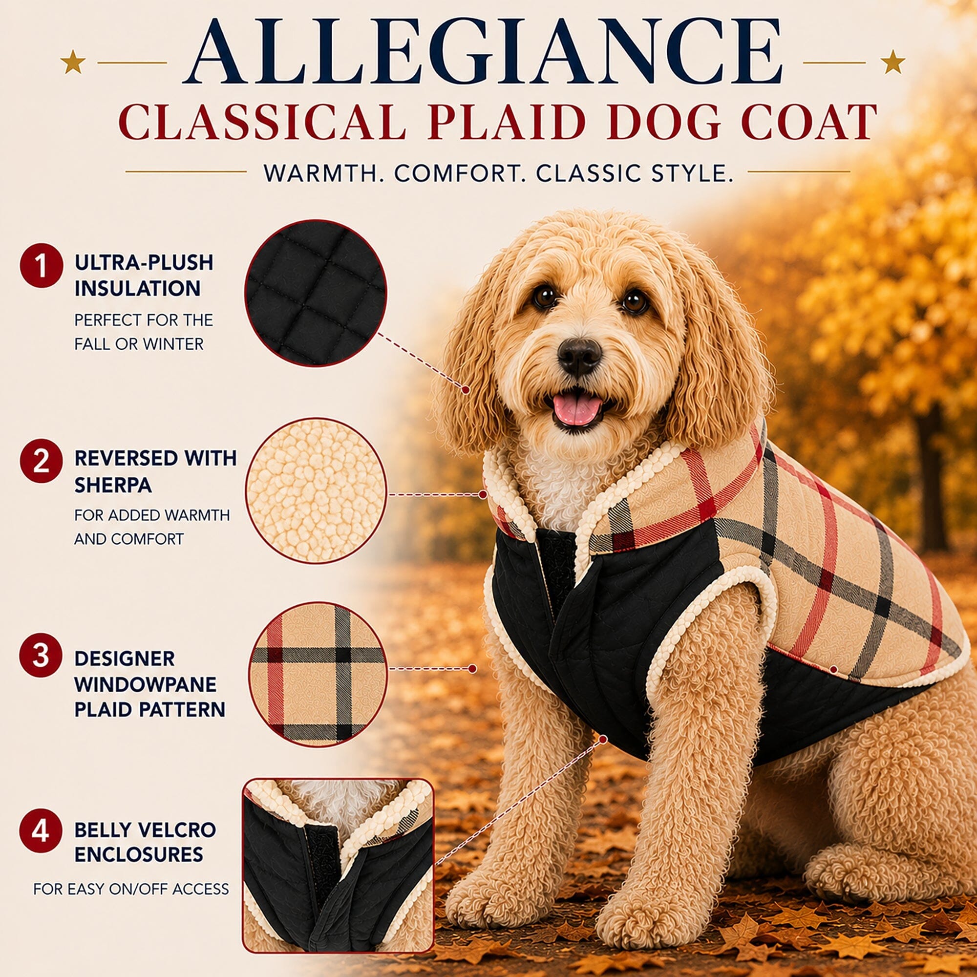 Pet Life ®  'Allegiance' Classical Insulated Plaid Fashion Dog Jacket - OVERLANDERS Outfitter
