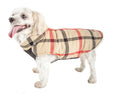 Plaid insulated dog jacket by Pet Life, featuring a stylish design and warm fabric for pets in cold weather.