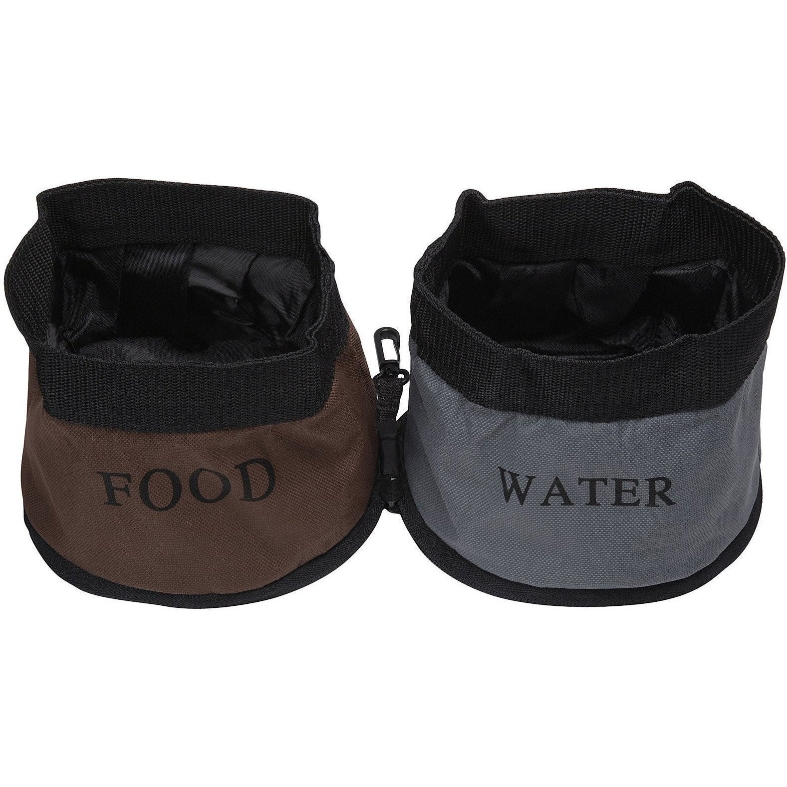 Pet Life Dual Folding collapsible pet bowl for food and water, ideal for travel with cats and dogs. Waterproof and portable.