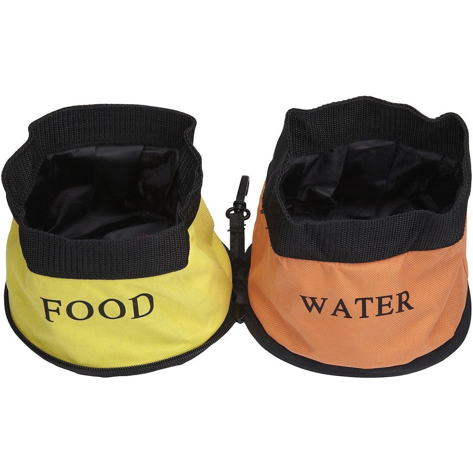 Pet Life Dual Folding collapsible pet bowl for food and water, portable feeder and waterer for cats and dogs.