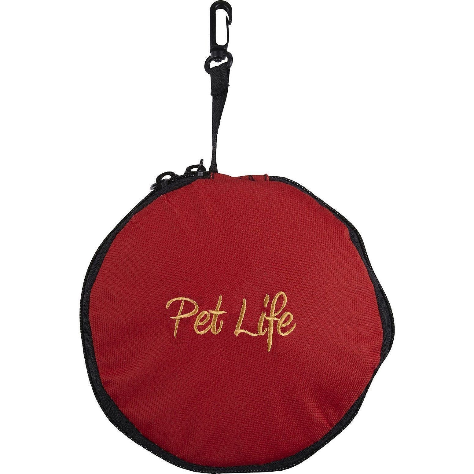 Pet Life Dual Folding waterproof pet bowl for cats and dogs, collapsible and portable for food and water during travel.