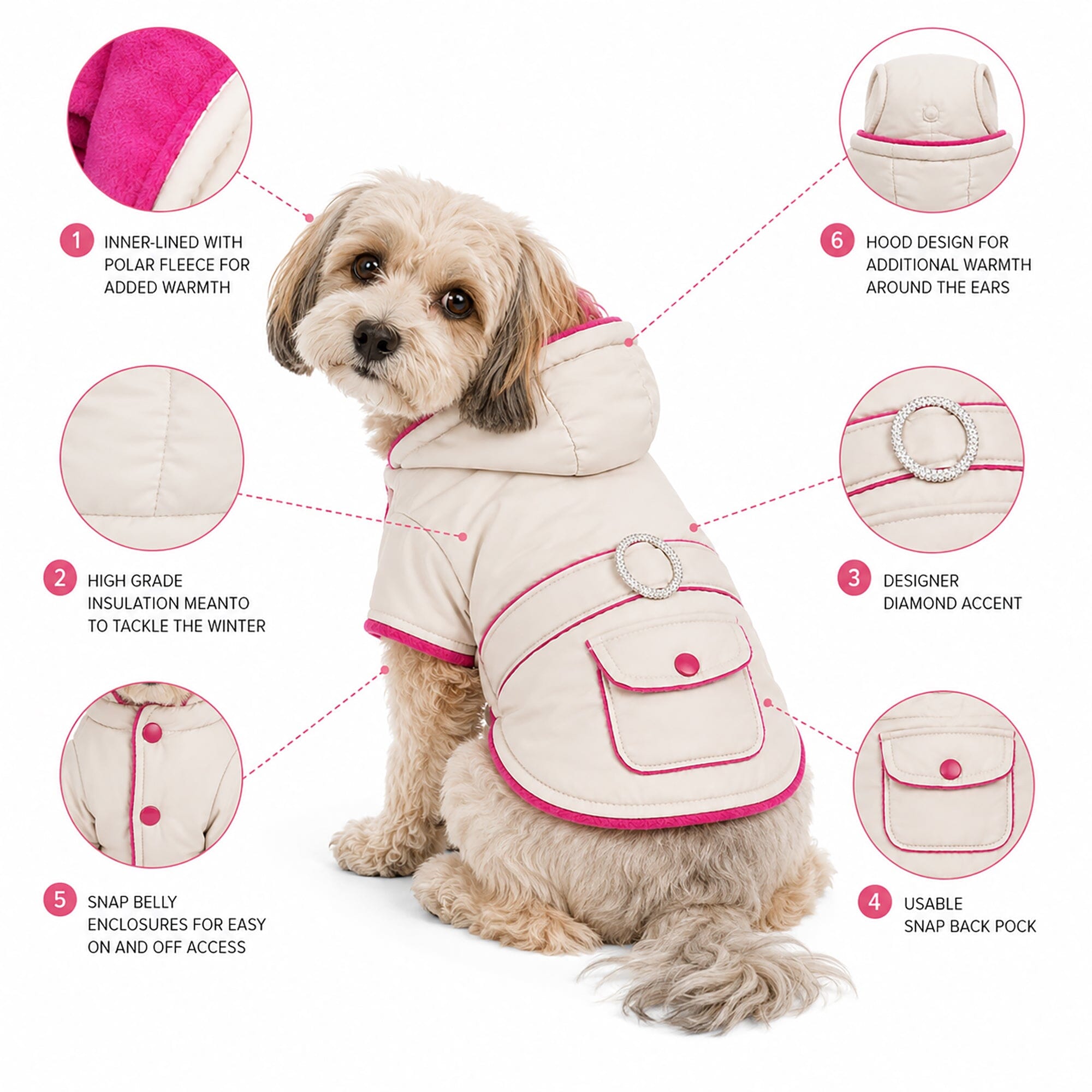 Pet Life ® Dual-Toned 3M Insulated Diamond Jeweled Pet Dog Jacket - OVERLANDERS Outfitter