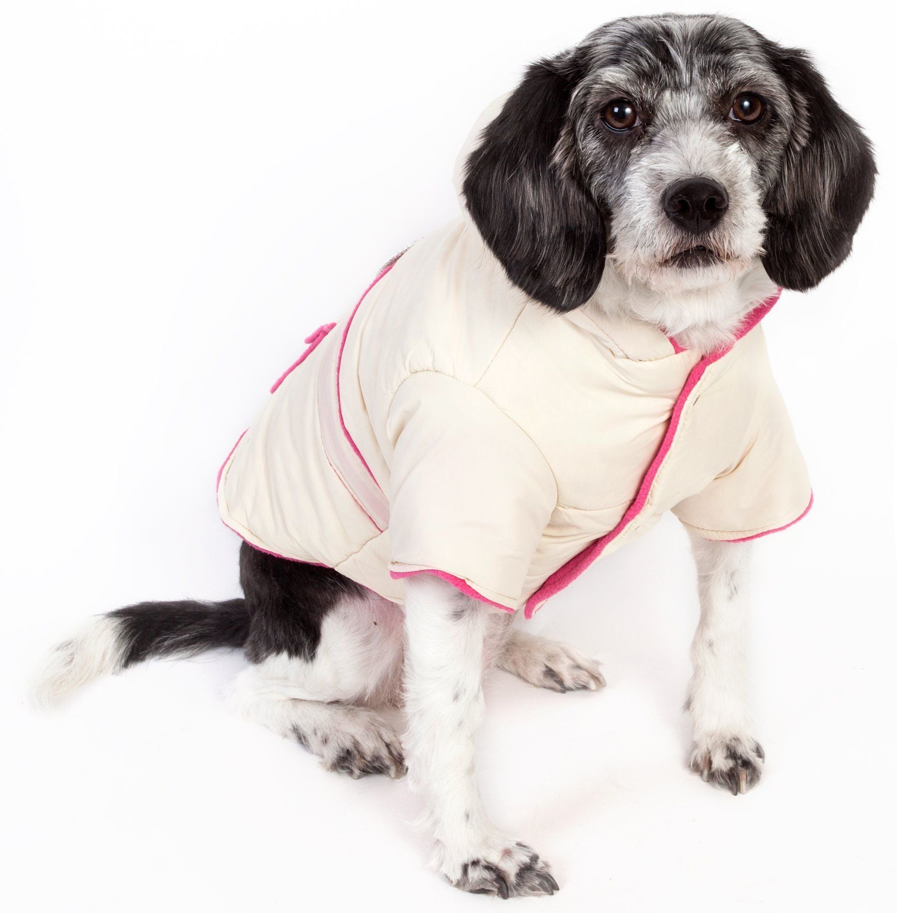 Pet Life Dual-Toned 3M Insulated Diamond Jeweled Dog Jacket showing shiny diamond accents and cozy insulated design.
