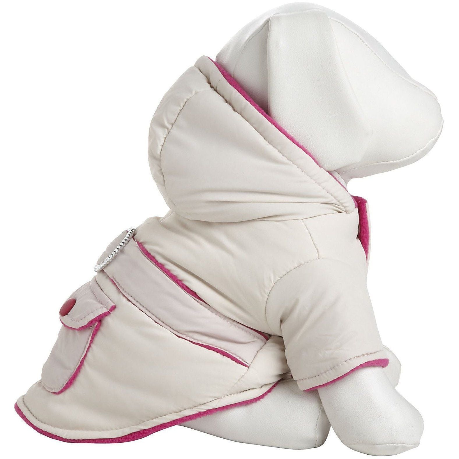 Pet Life Dual-Toned 3M Insulated Diamond Jeweled Dog Jacket, stylish pet apparel with sparkling accents and warm insulation.