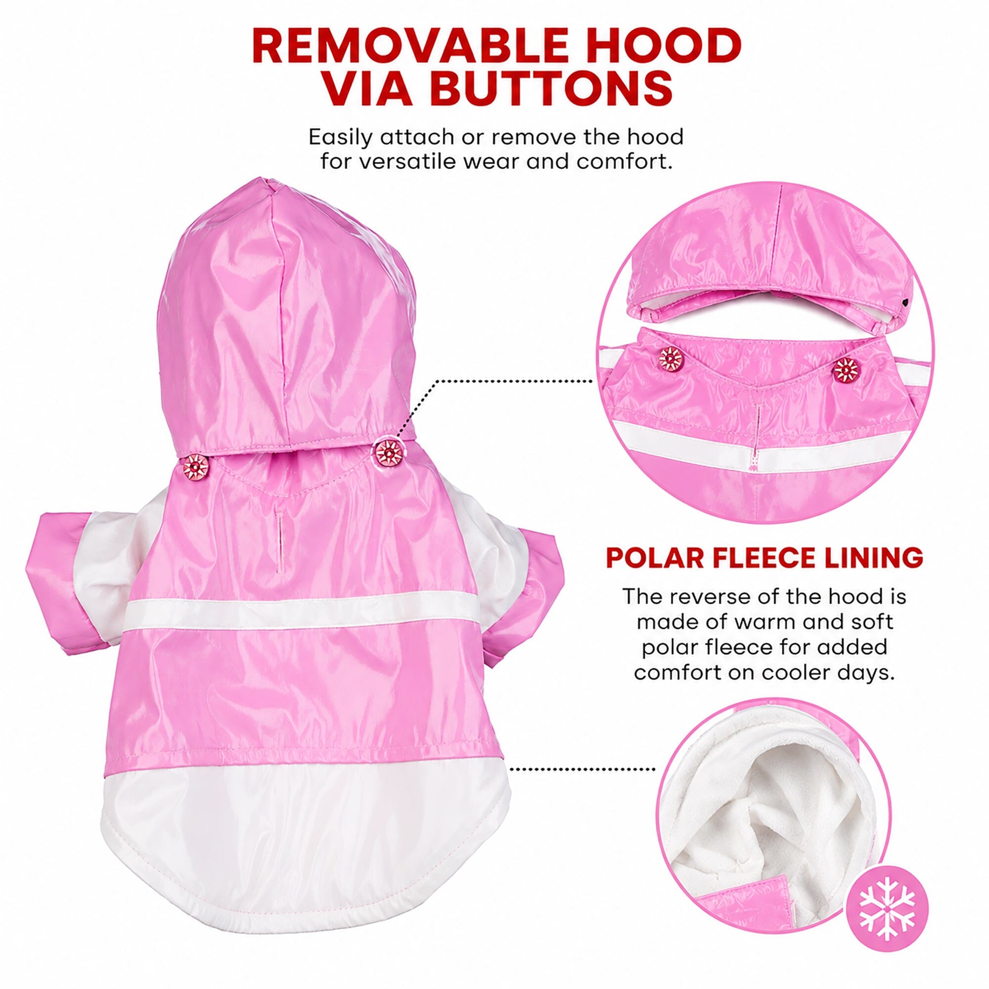 Pet Life ® 'Two-Tone' Waterproof Adjustable Dog Raincoat Jacket w/ Removable Hood - OVERLANDERS Outfitter