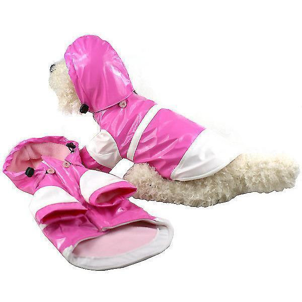 Pet Life waterproof two-tone adjustable dog raincoat with removable hood, lightweight outdoor apparel for pets.