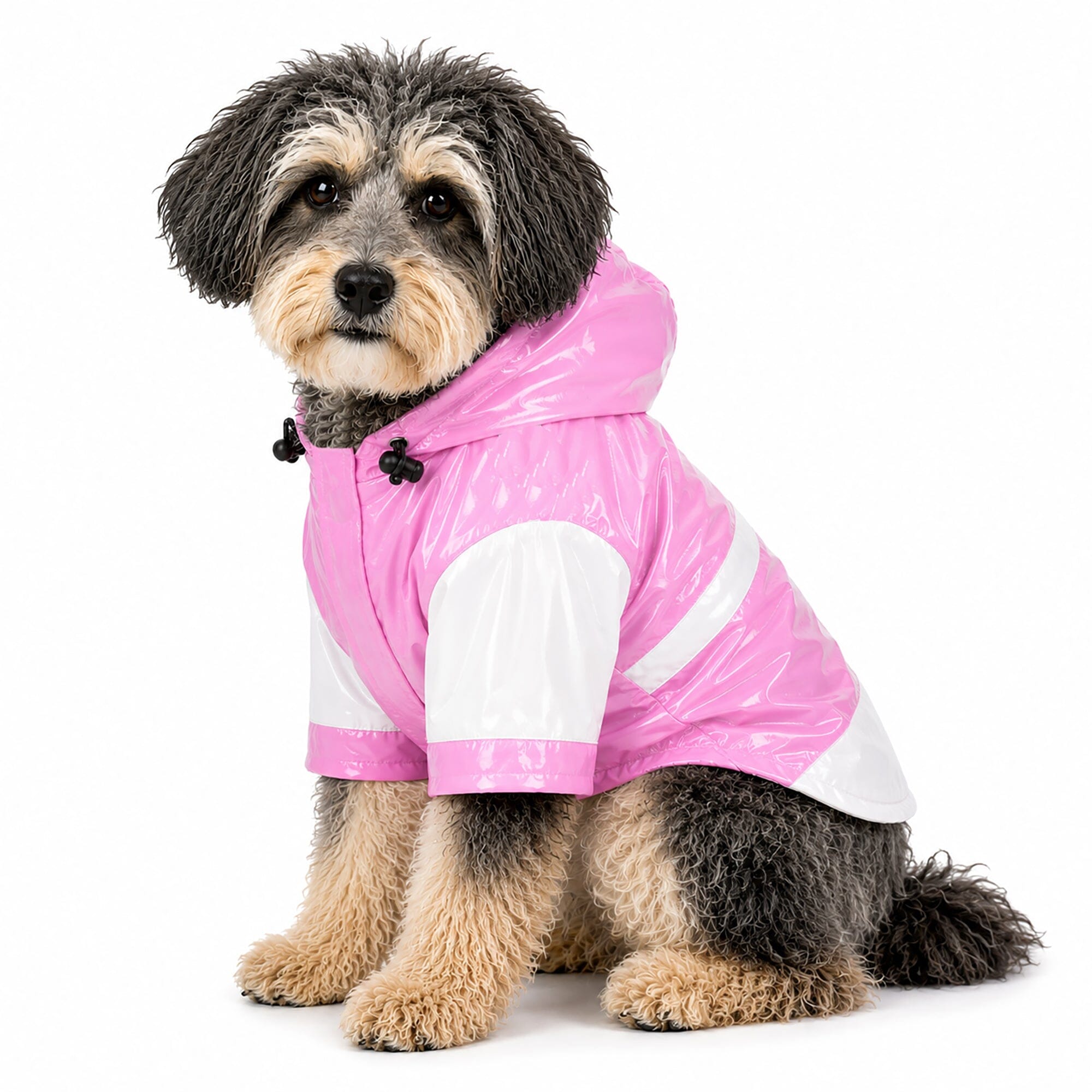 Pet Life ® 'Two-Tone' Waterproof Adjustable Dog Raincoat Jacket w/ Removable Hood - OVERLANDERS Outfitter
