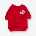Red Arctic Sweatshirt by The Wild Paw, soft cotton pet sweater with a smooth texture for cozy comfort.