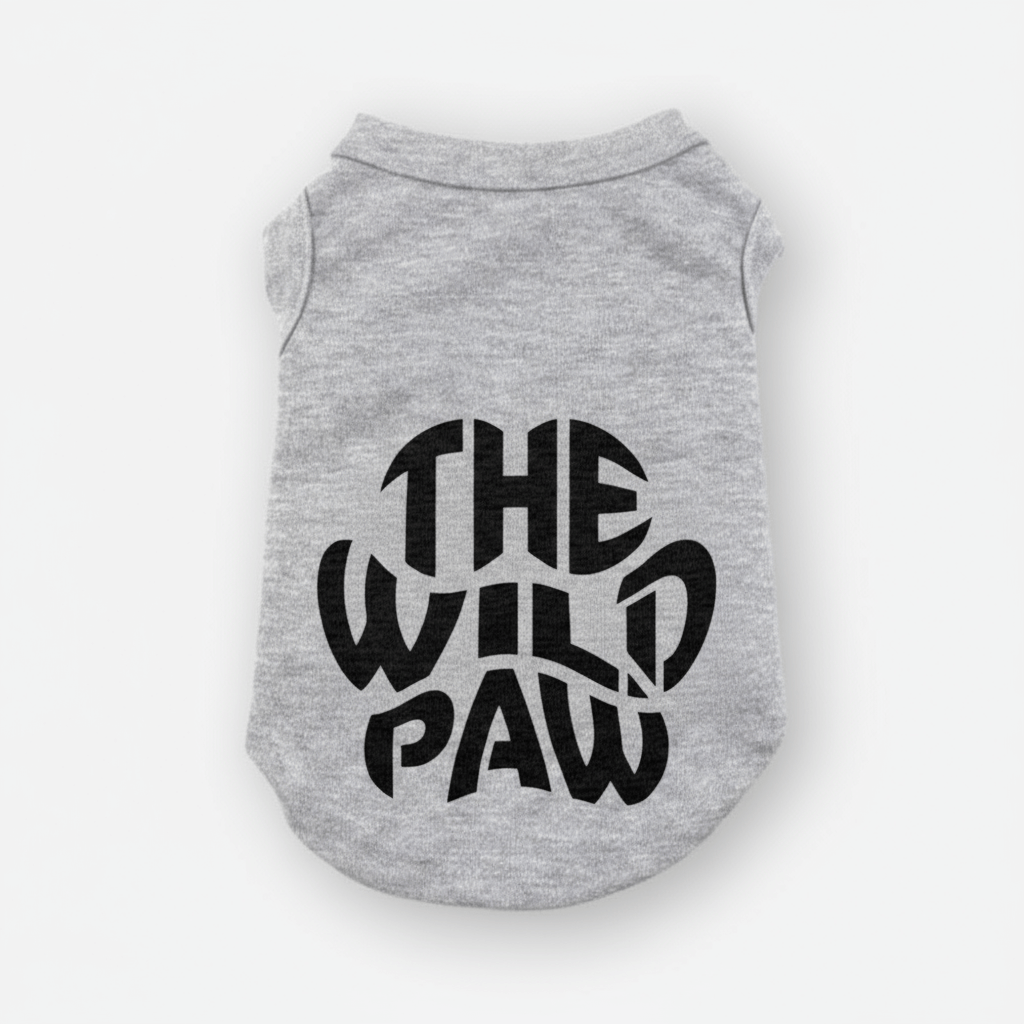 Gray Heather Ridge Runner Tank tee by The Wild Paw featuring a front view design for pets.