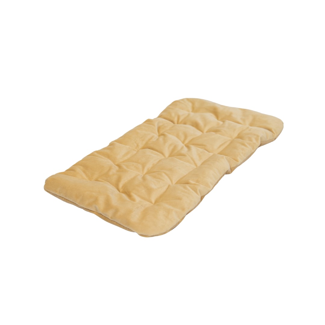 Yellow sleeping cat-shaped pillow from Enjoy The Wood, soft bed cushion designed for comfort and decorative use.