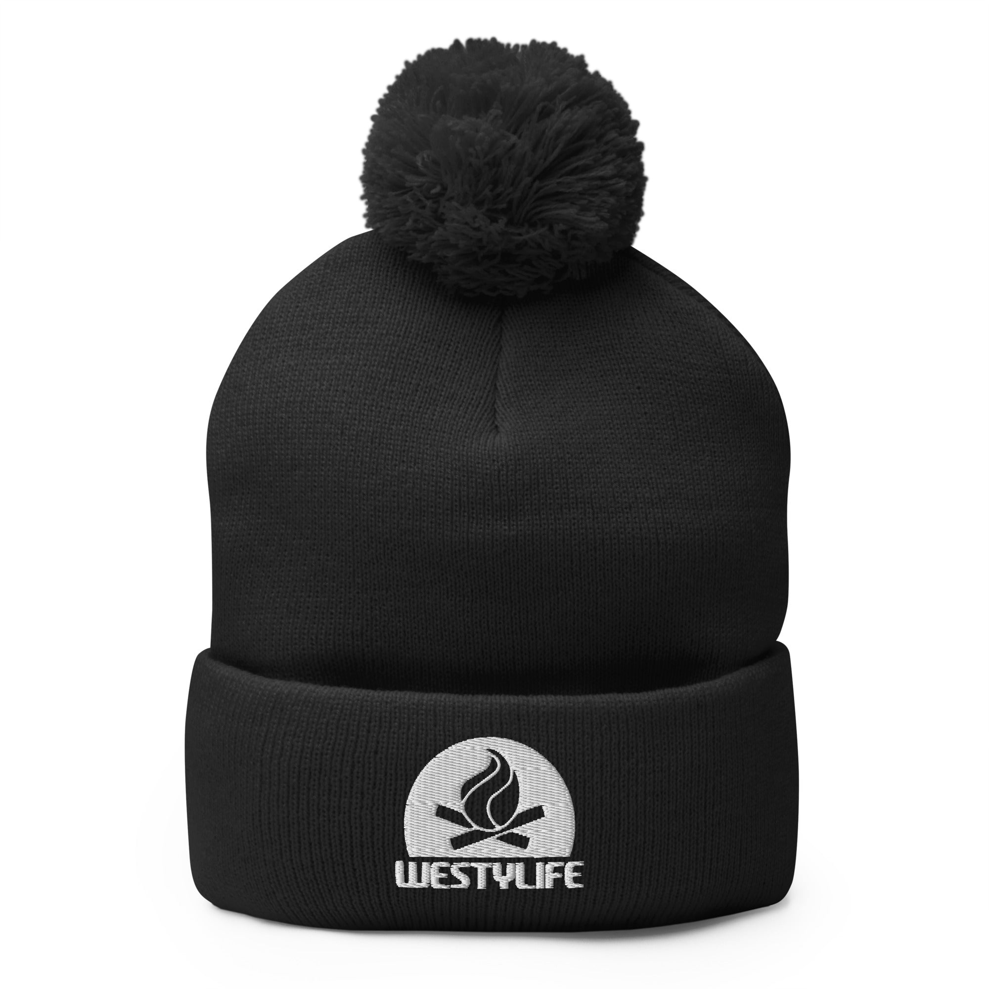 Westy Life Camp Fire Embroidered Pom-Pom Beanie - OVERLANDERS Outfitter