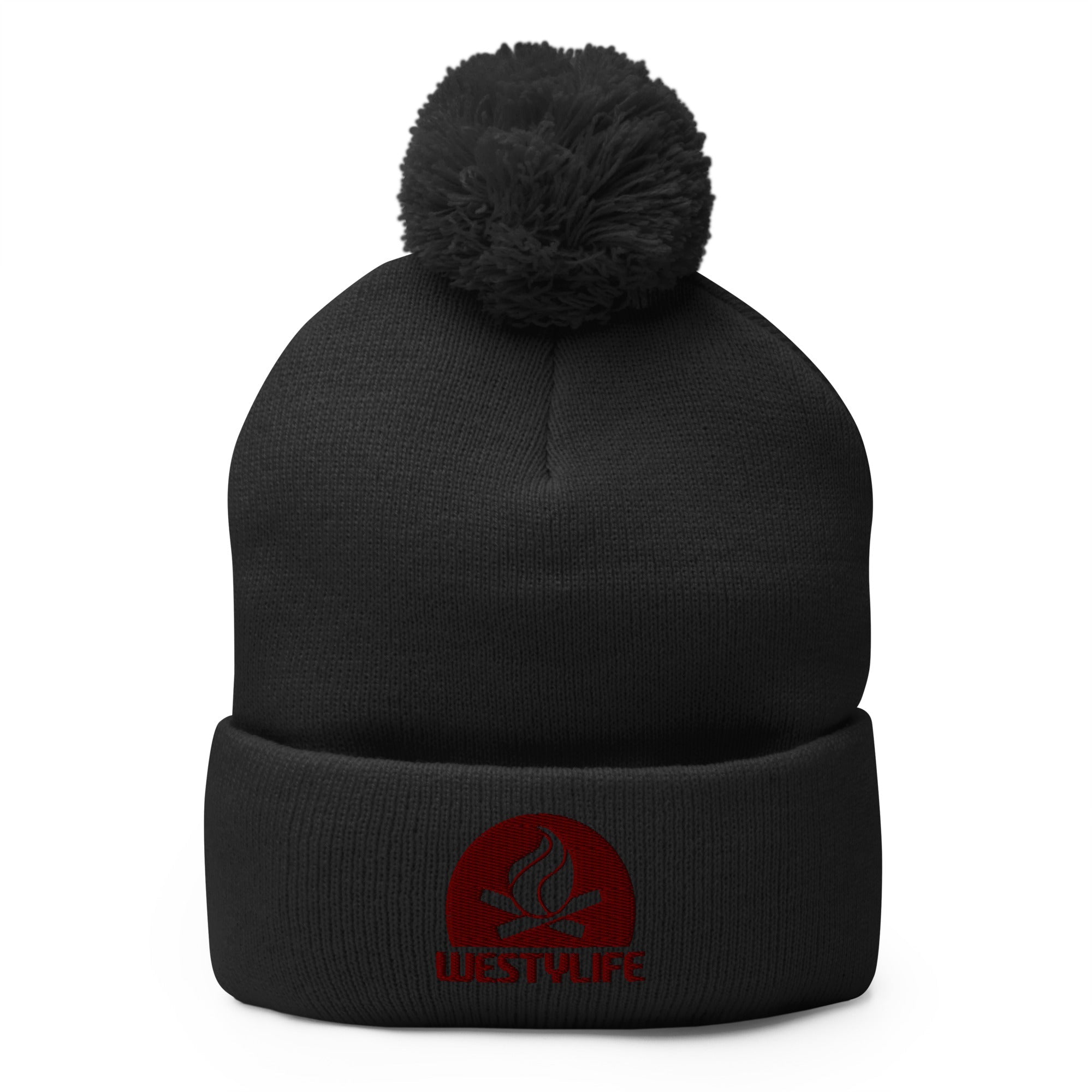 Westy Life Camp Fire Embroidered Pom-Pom Beanie - OVERLANDERS Outfitter