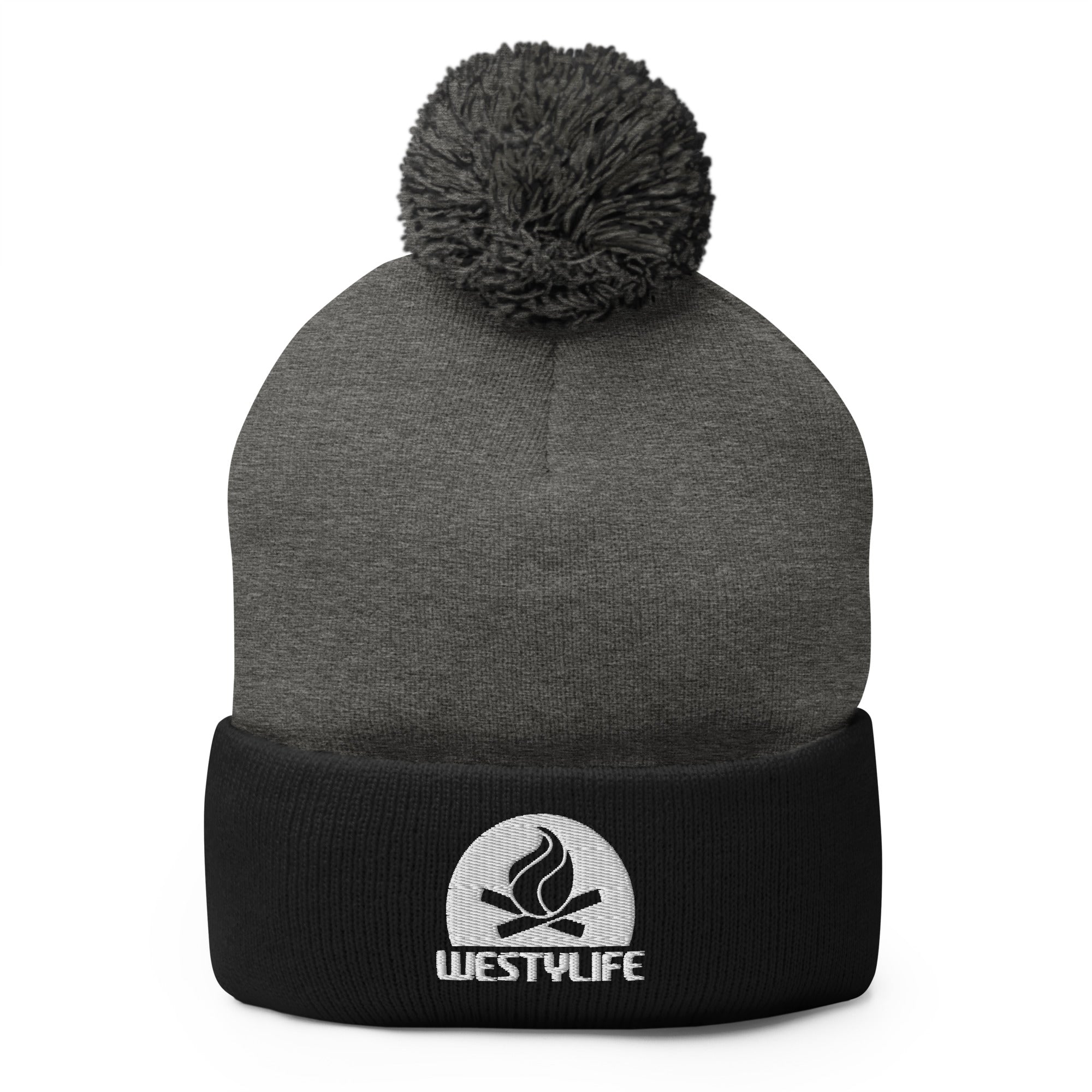 Westy Life Camp Fire Embroidered Pom-Pom Beanie - OVERLANDERS Outfitter