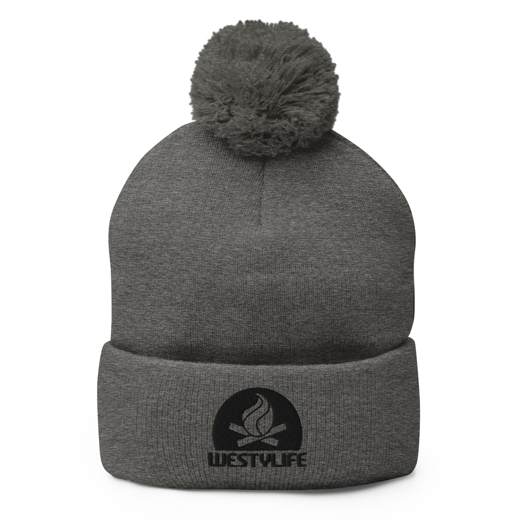 Westy Life Camp Fire Embroidered Pom-Pom Beanie - OVERLANDERS Outfitter