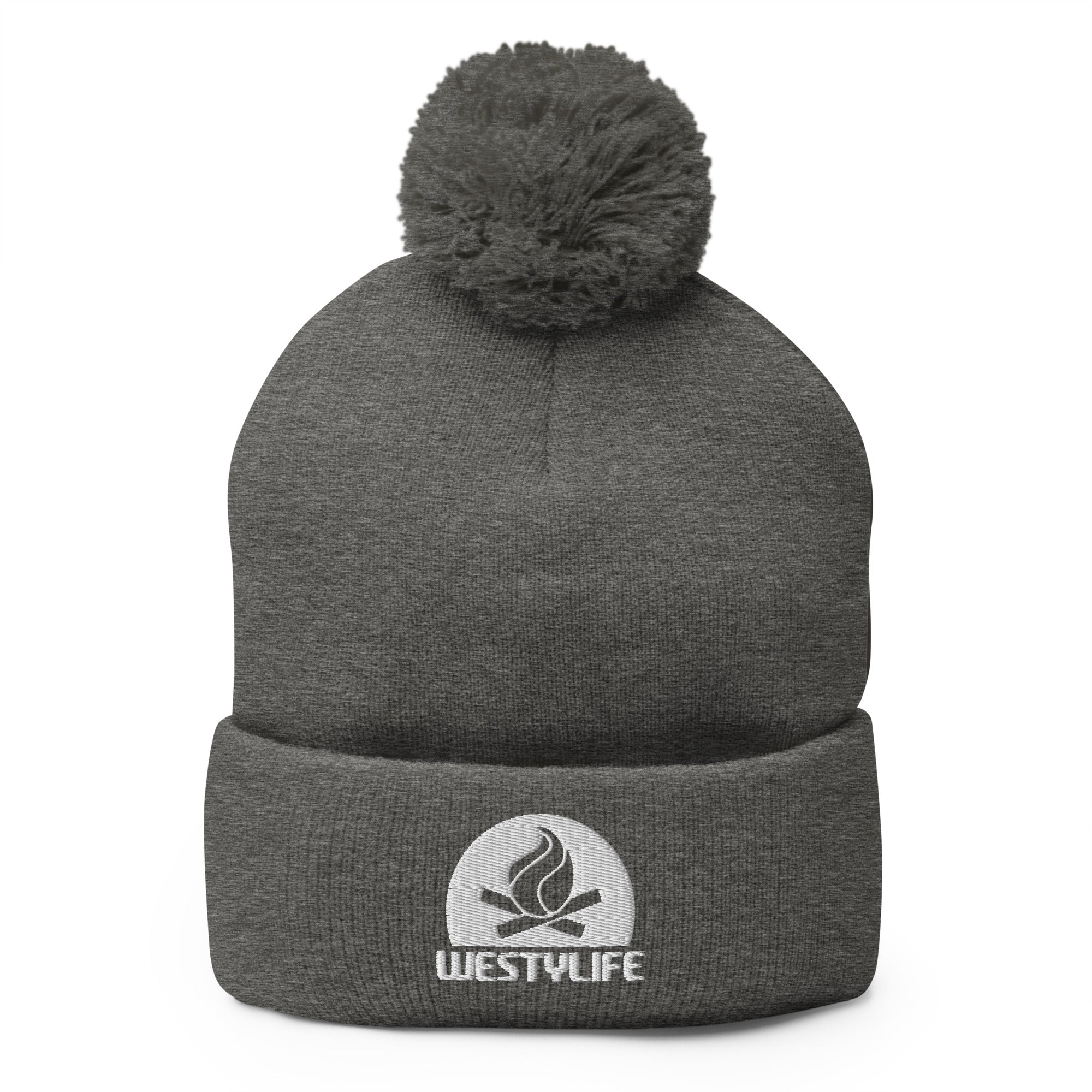 Westy Life Camp Fire Embroidered Pom-Pom Beanie - OVERLANDERS Outfitter