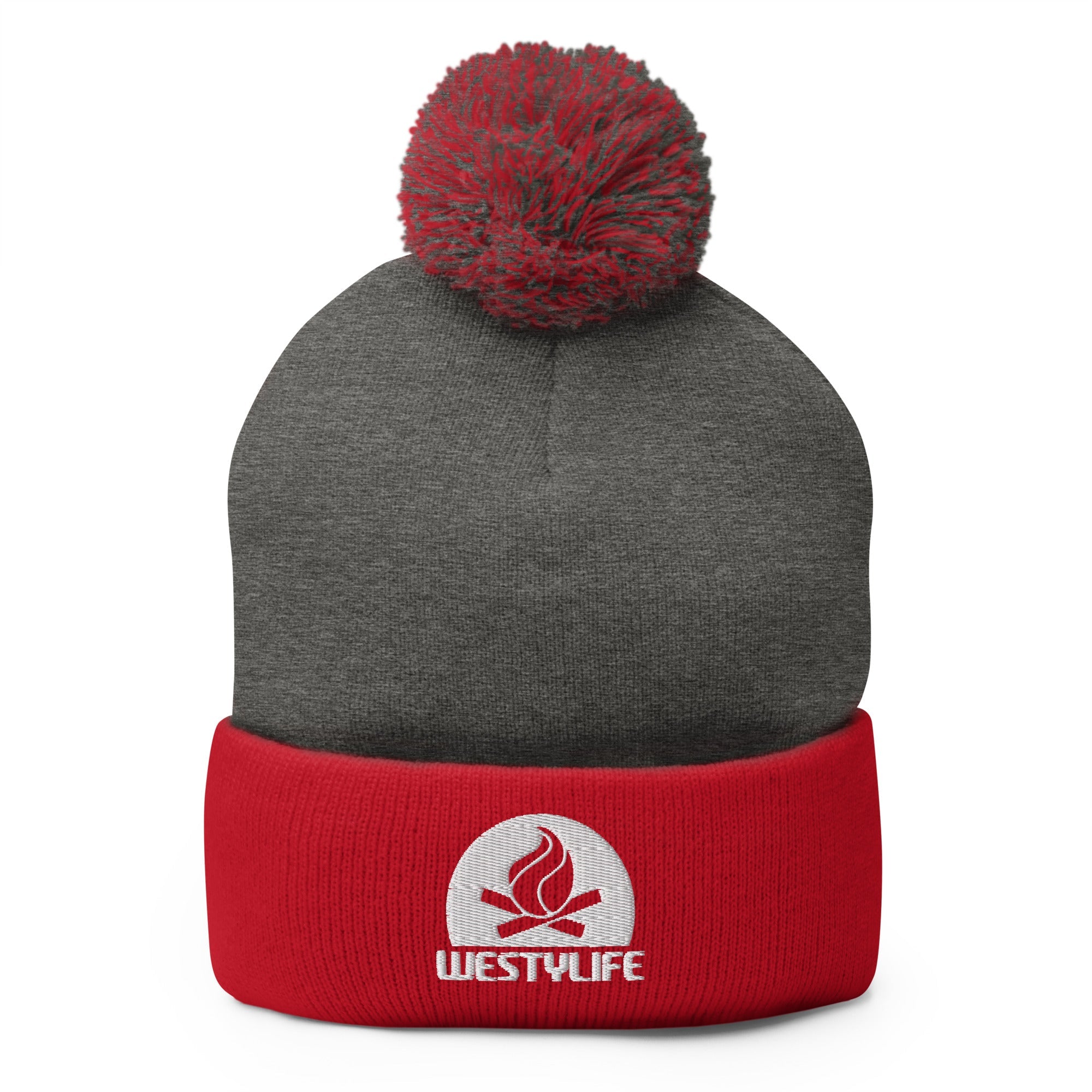 Westy Life Camp Fire Embroidered Pom-Pom Beanie - OVERLANDERS Outfitter