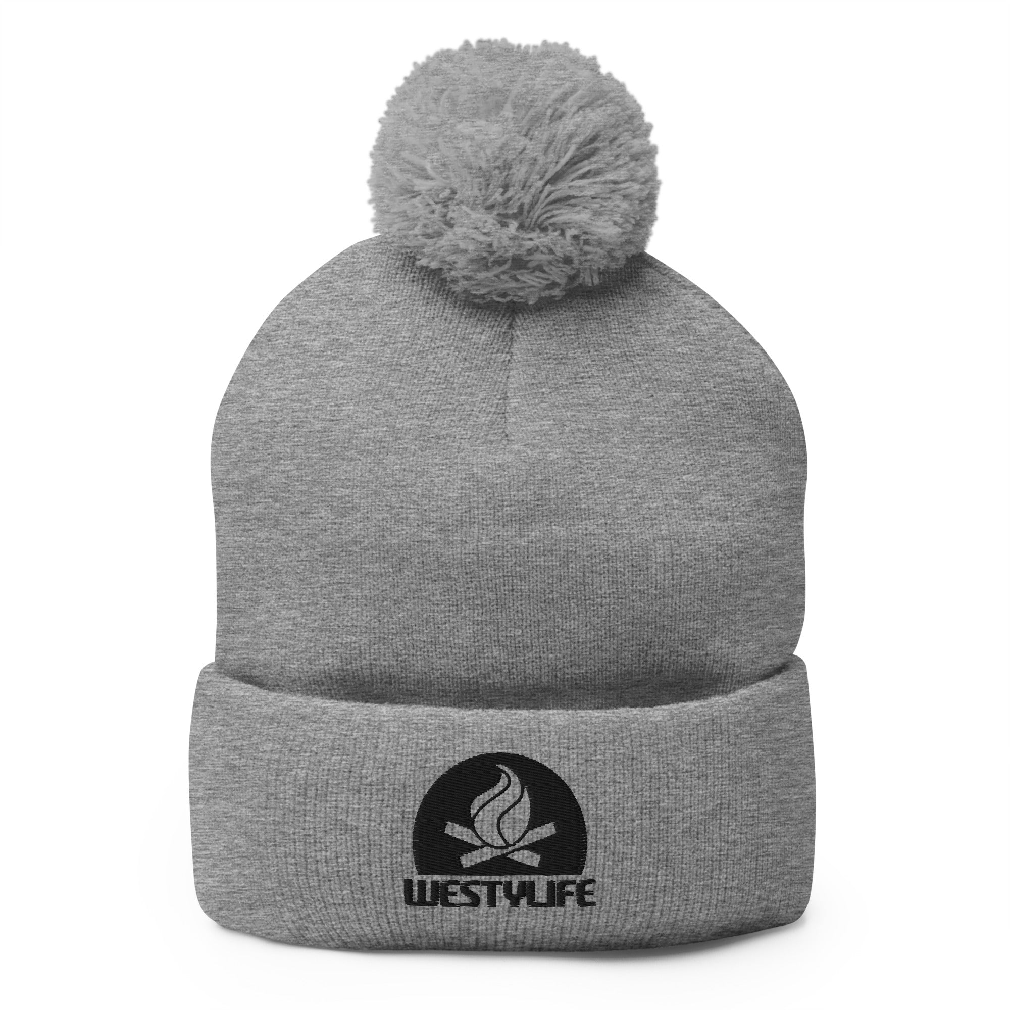 Westy Life Camp Fire Embroidered Pom-Pom Beanie - OVERLANDERS Outfitter