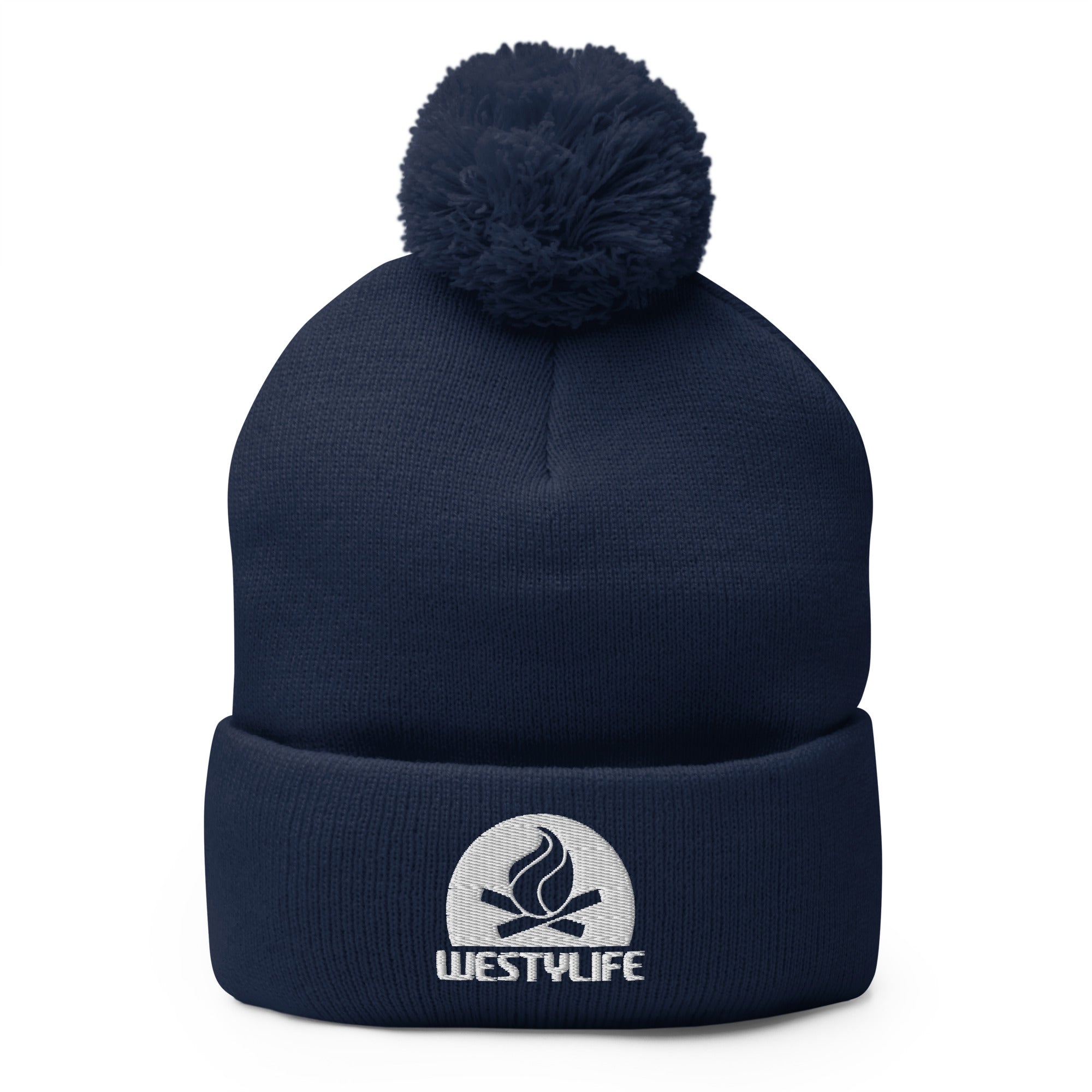 Westy Life Camp Fire Embroidered Pom-Pom Beanie - OVERLANDERS Outfitter