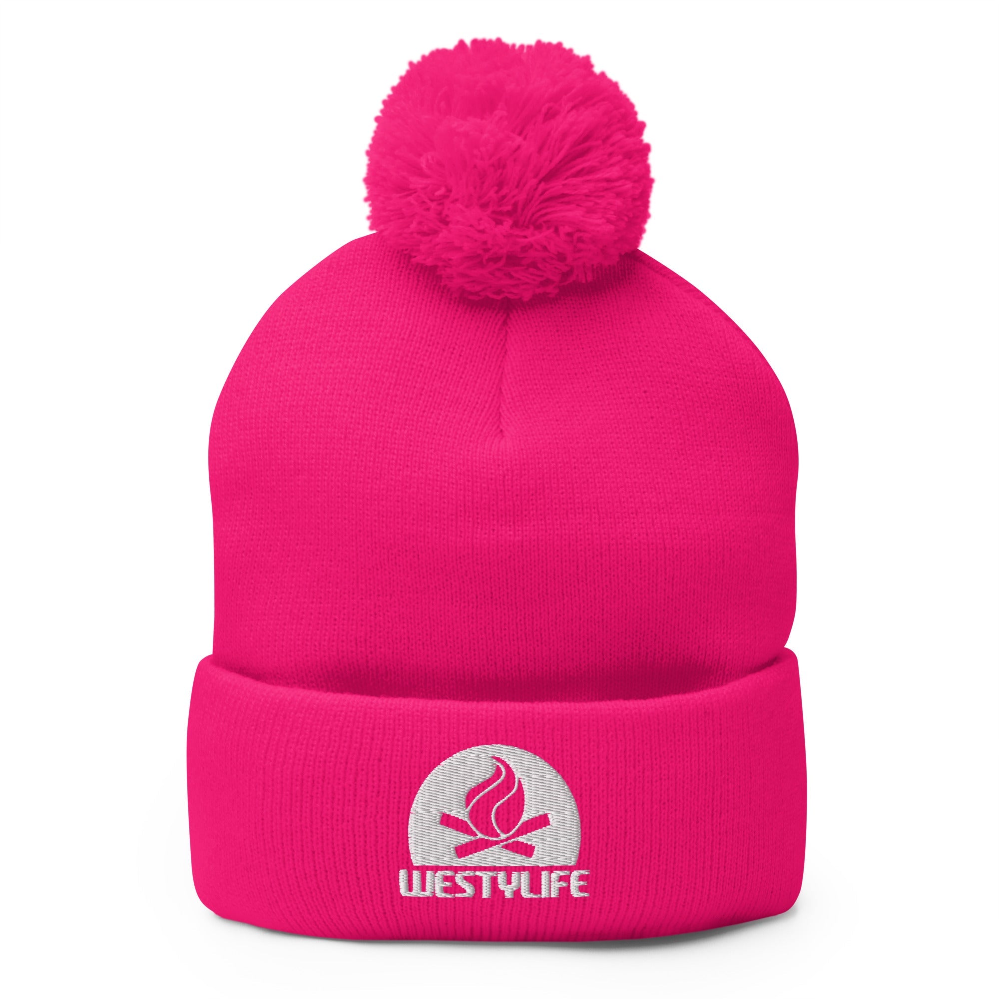 Westy Life Camp Fire Embroidered Pom-Pom Beanie - OVERLANDERS Outfitter