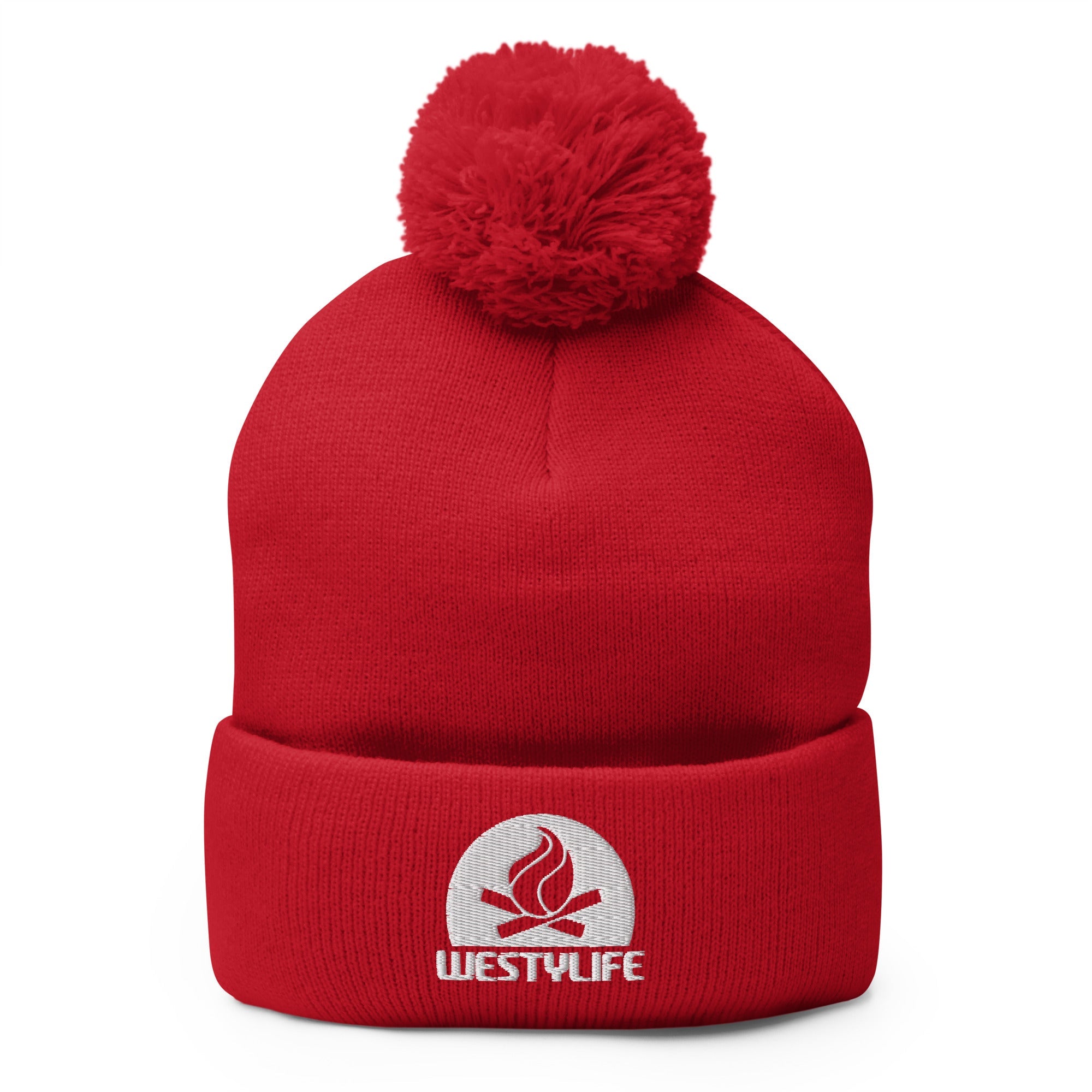 Westy Life Camp Fire Embroidered Pom-Pom Beanie - OVERLANDERS Outfitter
