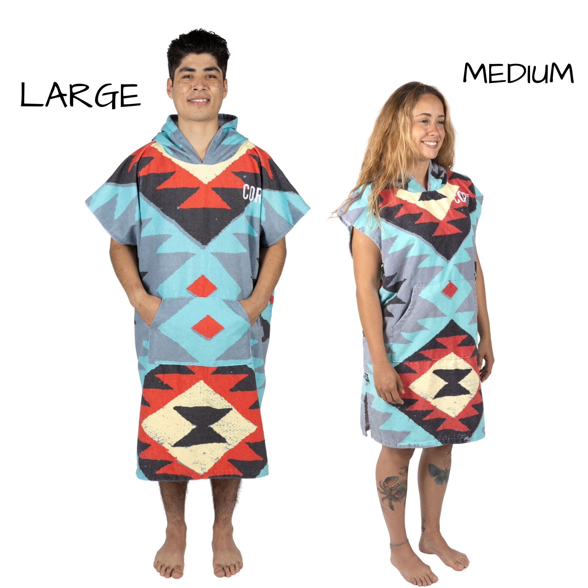 Changing Towel Poncho by COR Surf - Tribal-Tech (Large) - OVERLANDERS Outfitter