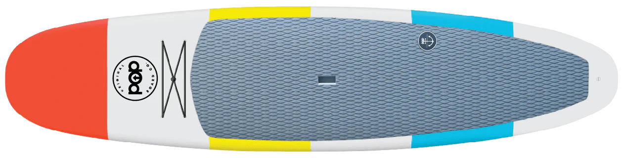 Backcountry Sportsman 11'6" Throwback popboard with colorful design, showcasing its compact size and vibrant graphics for water sports.