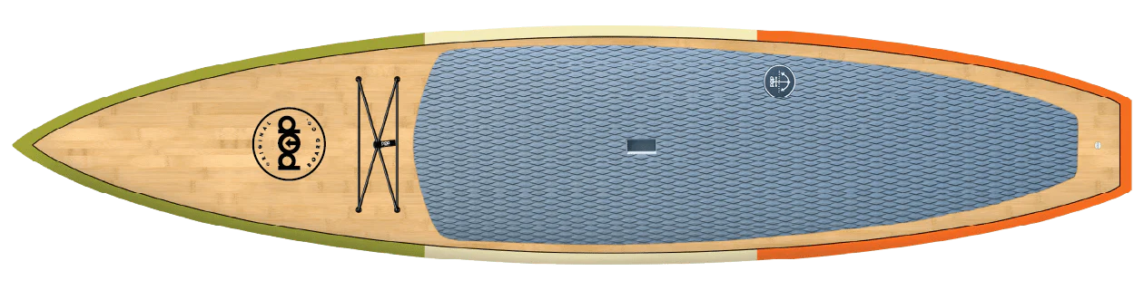 Backcountry Sportsman 12-foot Americana popboard in orange and green, featuring vibrant colors and a sleek design.