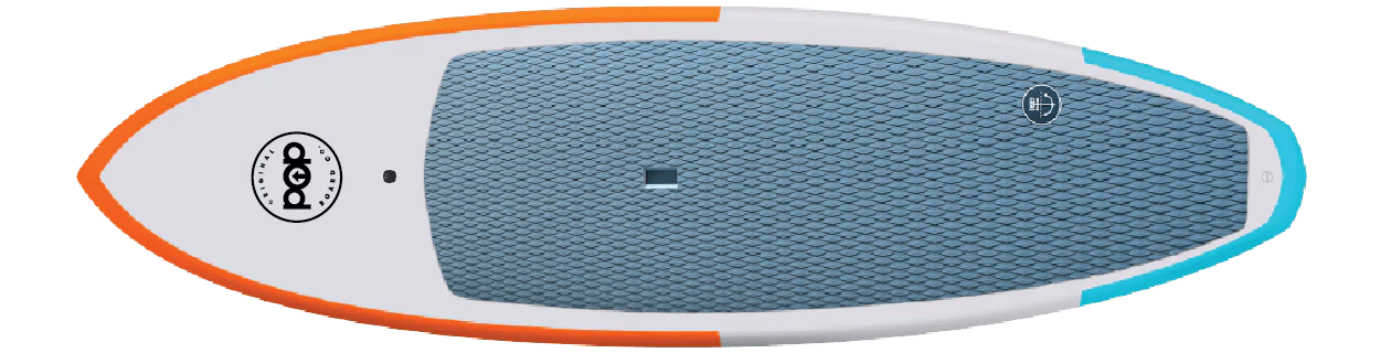 Backcountry Sportsman 8'6 Guru popboard with sleek design, showcasing its durable construction and vibrant graphics.