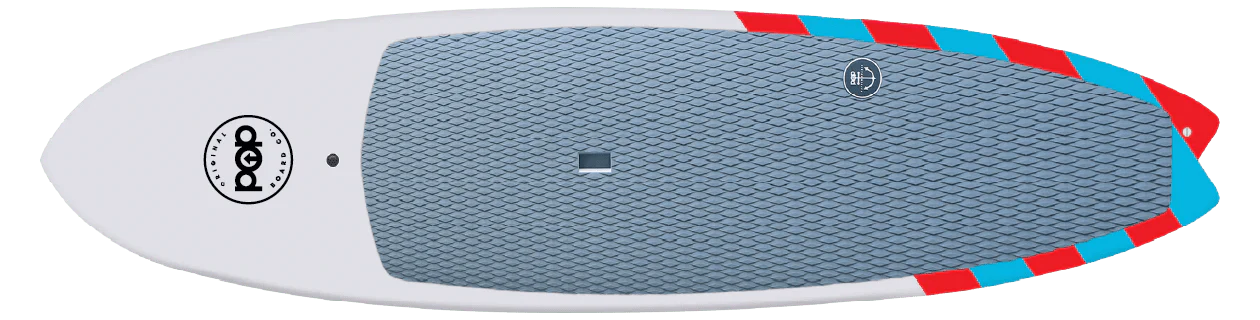Backcountry Sportsman 9'6 Saltwater Beaver surfboard in vibrant red with a sleek design and sturdy construction.